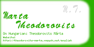 marta theodorovits business card